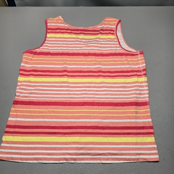 basic edition orange colorful striped tank top women's plus size XXL - Picture 8 of 9